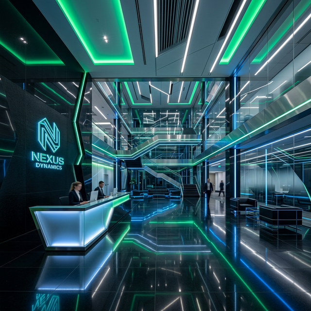 Futuristic Office Cleaning Lobby